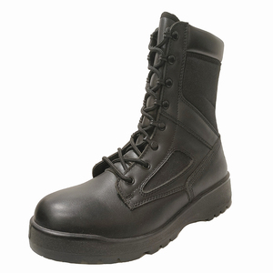 <span class=keywords><strong>Bottes</strong></span> de marche décontractées en cuir véritable pour hommes, style combat noir, avec fermeture à <span class=keywords><strong>lacets</strong></span> et logo brodé, légères - Product Image 4