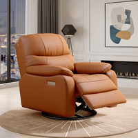 Sillón Reclinable Eléctrico Moderno al por Mayor con Tapicería de Cuero PU, Sofá Reclinable Ajustable para Sala de Estar