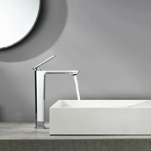 Grifo cromado de alta calidad Minwei-Mezclador de lavabo de baño de tocador con acabado de zinc