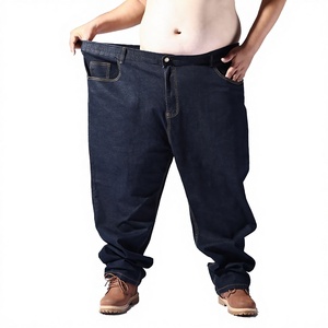 High-Waist Oversized <b>Men</b>’s <b>Stretch</b> Denim Jeans – Eco-Friendly Breathable Casual Black Trousers - Product Image 3