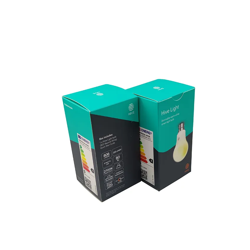 Customized Recyclable White Card Consumer Electronics Led Light Bulb Packaging Box