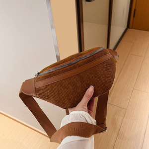 Huffmanx mode décontracté velours côtelé ceinture sacs pour femmes mode Fanny Pack femme <span class=keywords><strong>banane</strong></span> taille <span class=keywords><strong>sac</strong></span> épaule bandoulière poitrine <span class=keywords><strong>sac</strong></span> - Product Image 5