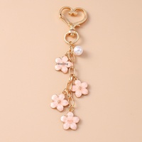 Pendentif décoratif simple pour sac à main ou téléphone portable, motif lettre pour femme, porte-clés fleur de cerisier style Ins mignon