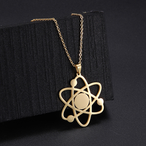 Collana con Ciondolo Teoria del Big Bang, Atomo, Galassia, Pianeta, in Acciaio Inossidabile, Gioielli Scientifici per Donne - Product Image 2