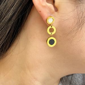 ต่างหูแบบห้อย สแตนเลสสตีล 304/316L ชุบทอง 18k ประดับเพชรซิคอน กันน้ำ ไม่เป็นสนิม ขายส่ง สำหรับทุกเพศ - Product Image 5