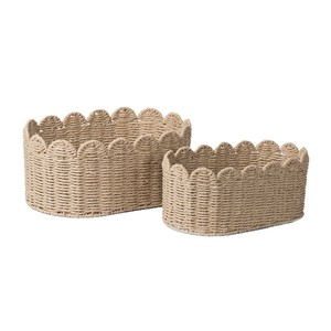 Woven <b>Storage</b> <b>Basket</b> Rectangle <b>Large</b> Capacity Handmade For Home Organizing Clothes Sundries Kitchen Desktop Toys Snacks - Product Image 4
