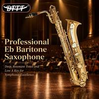 Factory Economical Cheap Handmade High Quality Baritone Saxophone with Gold Lacquer Brass Finish Wind Instrument for Sale
