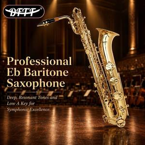 <span class=keywords><strong>Saxophone</strong></span> <span class=keywords><strong>Baryton</strong></span> Artisanal Économique de Haute Qualité avec Finition en Laiton Laqué Or, Instrument à Vent en Vente Directe d'Usine - Product Image 4