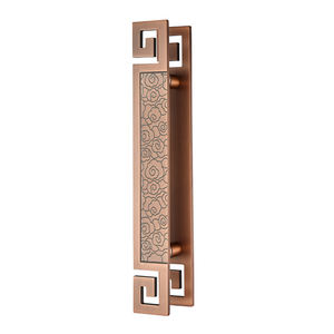 Plaque en <span class=keywords><strong>aluminium</strong></span> moderne motif nuage de bon augure haut de gamme luxe ambidextre Durable hôtel porte en bois massif poignée de porte en verre ensemble - Product Image 1