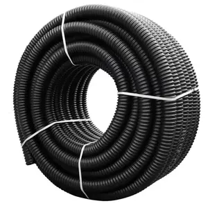 Tuyaux en carbone résistant à la corrosion tube ondulé flexible avec tube en carbone à ficelle 30mm pour la protection des câbles