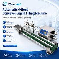 Machine de remplissage automatique de liquides à quatre têtes avec convoyeur, contrôle numérique, multi-buses, haute précision pour boissons et eau pure