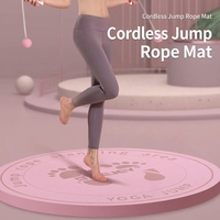 Tapis de saut à corde silencieux en TPE souple, épaisseur 6 mm, antidérapant, forme circulaire pour sports d'intérieur, exercices, yoga - YIMI