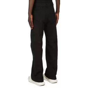 Jeans Negros Personalizados para Hombre, Pantalones Vaqueros Vintage de Algodón Lavado de Alta Calidad, Pantalones Casuales de Corte Recto - Product Image 3