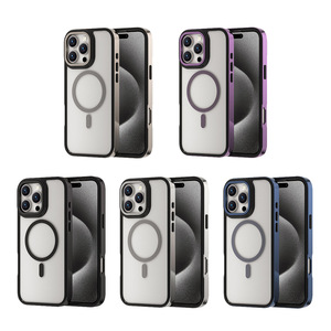 เคสป้องกันโทรศัพท์มือถือแม่เหล็กหลายสีโปร่งใสป้องกันการลื่นสำหรับ <span class=keywords><strong>iPhone</strong></span> 16 PRO <span class=keywords><strong>MAX</strong></span> - Product Image 3