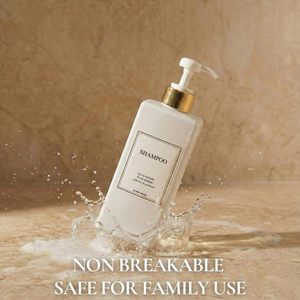 300ml Customizable Square PET <b>Plastic</b> Bottles Gold Plated Press Pump Cap for Face Cream Facial Cleanser Lotion Shampoo Shower - Product Image 5