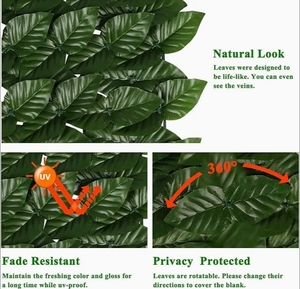 Realistico recinzione a foglia artificiale per la decorazione del giardino verde Non sbiadisce resistente agli agenti atmosferici robusto durevole - Product Image 3
