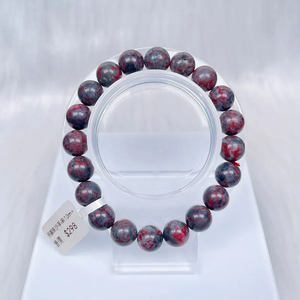 Pulseras de cuentas redondas de piedra de obsidiana de copo de nieve Natural de 10m para mujeres y hombres, regalo de joyería de piedras preciosas de tamaño ajustable - Product Image 1