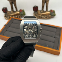 Montre mécanique automatique de luxe haut de gamme 6701 pour homme, boîtier tonneau en alliage de titane, tourbillon, verre saphir, réserve de marche
