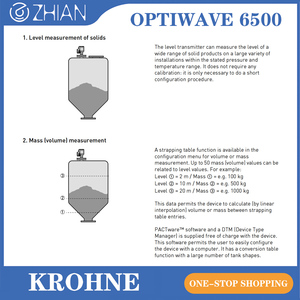Transmisor de Nivel de Radar KROHNE OPTIWAVE 6500, 80 GHz, Antena PEEK/PTFE para Polvo - Product Image 5