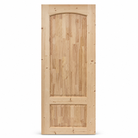 Pintu Interior 2 Panel Arch-Top dari Kayu Spruce Solid 80 inci, Tebal 1,38 inci, Kayu Tanpa Finishing, Desain Modern Farmhouse (Slab Pintu Hotel Villa)