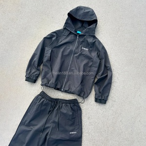 High Quality Windcheater Tracksuit Manufacturer Custom Jogging Suit Two Piece Lightweight Nylon Track Pants Windcheater Set - Product Image 2