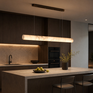 Luxury Natural Alabaster Tube Pendant <b>Light</b> Modern Linear Stone Chandelier for Kitchen Island Dining Room Hotel Project OEM ODM - Product Image 6