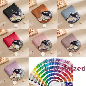 Nouvelle mini bourse à monnaie portable en cuir véritable faite à la main pour femme, portefeuille compact en cuir de vachette simple ou double couche, promotionnel - Product Image 2