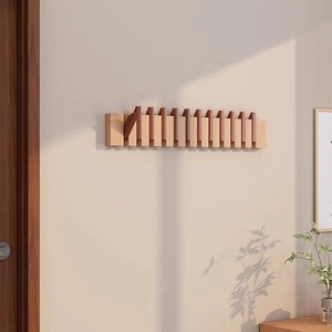 Perchero de pared con diseño de teclas de piano, de madera maciza, rectangular, fácil de instalar, para la entrada. - Product Image 4