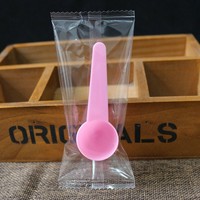 Cuillère doseuse ronde à fond plat 5G 10ML rose blanc transparente emballée individuellement pour poudre liquide avec sac