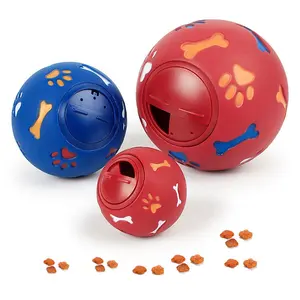 环保耐用天然橡胶软壳互动宠物咀嚼活动可调泄漏食品饲料处理猫狗球玩具