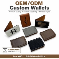Pince à billets laserable PULSEN pour homme en cuir PU fin – Cadeau promotionnel disponible en noir/argent/or