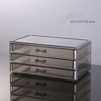 Organisateur de maquillage créatif en acrylique empilable, grand, transparent, en plastique, à 2 niveaux, pour le rangement des cosmétiques