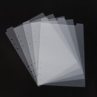 Séparateurs A5 à 6 trous en PP (Index transparent givré à 5 onglets pour agenda, accessoire pour feuilles mobiles) - Stock Chine, vente en gros disponible