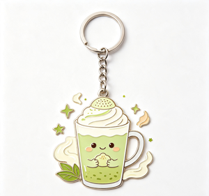 Pin de esmalte personalizado, llavero de metal artesanal, insignia personalizada con diseño de bebida de té verde para accesorios de moda - Product Image 4