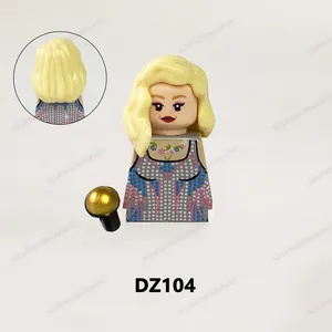 DZ104 Famous Singer Taylor T-Swizzle Custom Mini Bricks Figure Assemble Building Block Educational Collection Toy for Kids
