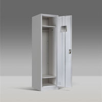 Armoire de rangement en acier autoportante à porte unique, durable, haute, avec serrure, pour appartement et chambre à coucher