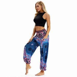Pantalon Harem de Yoga Bohème Grande Taille Respirant à Imprimé Numérique pour Femme avec Taille Élastique – Vente en Gros - Product Image 1