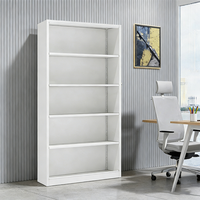Armoire de classement en acier sans porte, 4 étagères réglables, structure KD, design minimaliste, solution de rangement durable pour la maison, le bureau ou la chambre