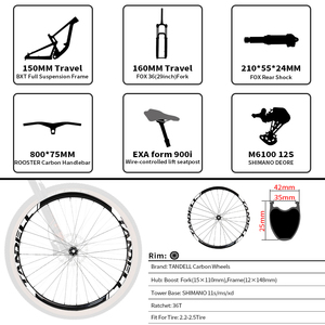 Bicicleta de Montaña BXT 29er All Mountain con Suspensión Completa 2025 VPP, Poste de Asiento Telescópico, DEORE M6100, Se Acepta OEM/ODM, Suspensión AM - Product Image 4