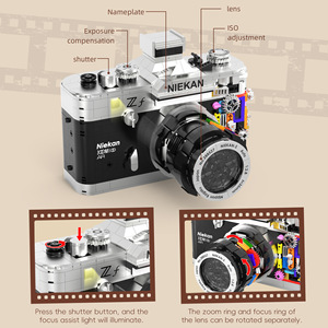 JIESTAR JQ1132 865 pièces Ensemble de blocs de construction Appareil photo rétro Olympus, Modèle de jouet technique en plastique, Cadeau moderne pour les fêtes - Product Image 3