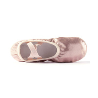 BW3856 En gros Chaussons de danse pour filles en PU rose cristal, à semelle fendue souple, motif patte de chat, pour l'entraînement et les spectacles