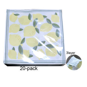 Serviettes de table jetables en <span class=keywords><strong>papier</strong></span> jaune dégradables pour cocktails au <span class=keywords><strong>citron</strong></span>, serviettes de table pour le dîner de fruits d'été, Thanksgiving, vaisselle de cuisine - Product Image 4