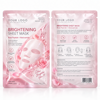 Pochette d'emballage personnalisée pour masques en feuille, sachet plat thermoscellable avec encoche de déchirement pour produits cosmétiques et soins de la peau