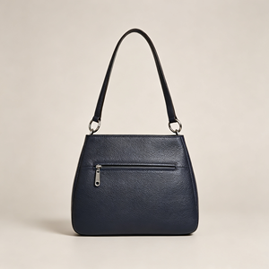 Vintage Pebbled Leather Shoulder <b>Bag</b> Detachable Strap Flap Closure Back Zipper Casual Work <b>Tote</b> - Product Image 2