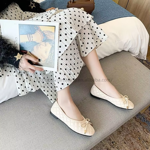 New Korean Style Bow Decor Slip-on Flats for Women Square Toe <b>Soft</b> Sole Driving <b>Shoes</b> Comfortable - Product Image 4
