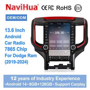 NaviHua Android Car Radio Upgrade for Dodge Ram 2019-2024 13.6 Inch Touch <b>Screen</b> Multimedia <b>Player</b> CarPlay DSP Stereo - Product Image 1