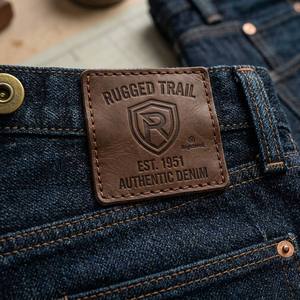 Custom Leather Tags for Jeans Waistband Patch Real Cowhide Embossed <b>Logo</b> Label Wholesale Supply - Product Image 4