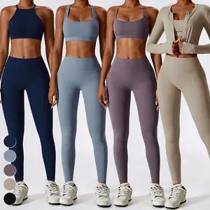 Toptan spor takım elbise yüksek bel tayt spor sutyen özel Activewear giyim egzersiz kıyafeti Yoga seti kadınlar spor setleri