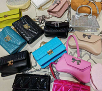 Tas Tote Kasual Wanita Custom, Dompet Kulit PU, Lapisan Rantai, Harga Terjangkau, Desainer, Model Resleting
