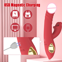 Stoßender Dildo G-Punkt Klitoris-Nippel-Stimulator USB Wiederaufladbar Wasserdicht IPX7 Mehrstufige Vibration Rosen-Design für Frauen